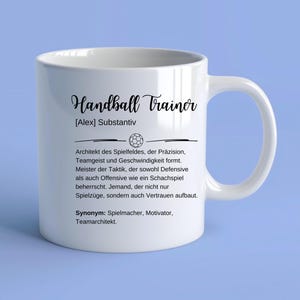 Personalisierte Trenażer piłki ręcznej Tasse, Trener piłki ręcznej Geburtstags Geschenk, Dankeschön Trener piłki ręcznej Geschenk Tasse DE zdjęcie 3
