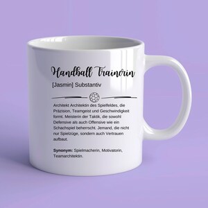 Personalisierte Trenażer piłki ręcznej Tasse, Trener piłki ręcznej Geburtstags Geschenk, Dankeschön Trener piłki ręcznej Geschenk Tasse DE zdjęcie 5