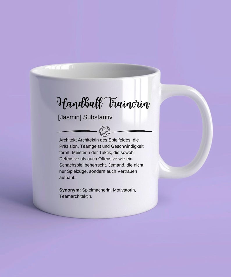 Personalisierte Trenażer piłki ręcznej Tasse, Trener piłki ręcznej Geburtstags Geschenk, Dankeschön Trener piłki ręcznej Geschenk Tasse DE zdjęcie 5