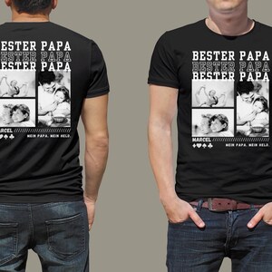 Vatertag Geschenk Tshirt Papa Shirt Kind Shirt Partnerlook Kinder Vater Geschenkidee Geburtstag Shirt Fotos Name Bester Papa Sohn Tochter Bild 5