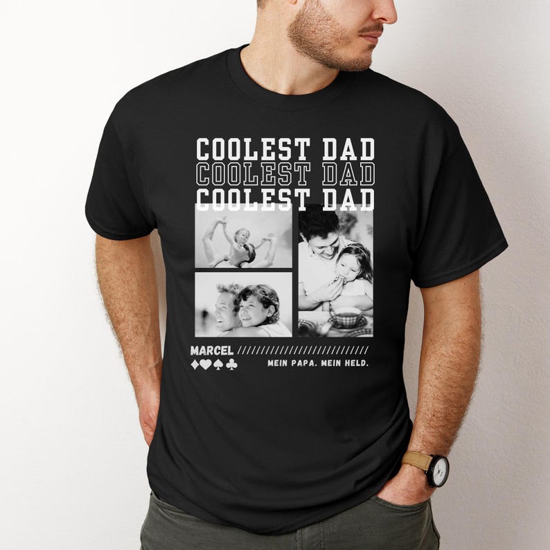 Vatertag Geschenk Tshirt Papa Shirt Kind Shirt Partnerlook Kinder Vater Geschenkidee Geburtstag Shirt Fotos Name Bester Papa Sohn Tochter Bild 7