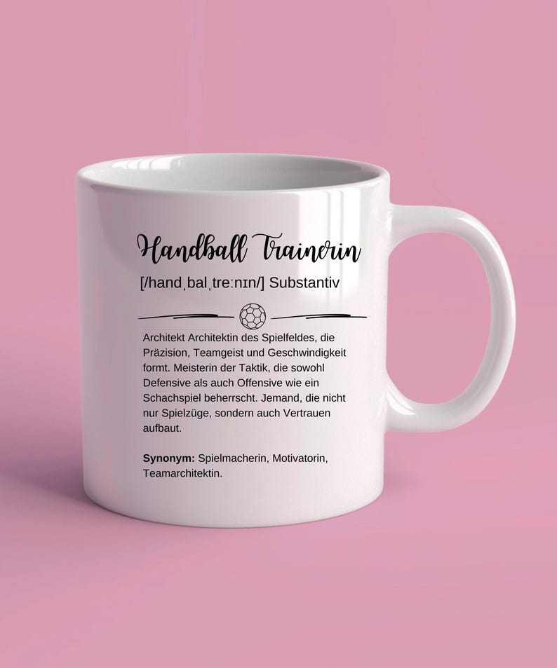 Personalisierte Trenażer piłki ręcznej Tasse, Trener piłki ręcznej Geburtstags Geschenk, Dankeschön Trener piłki ręcznej Geschenk Tasse DE zdjęcie 4