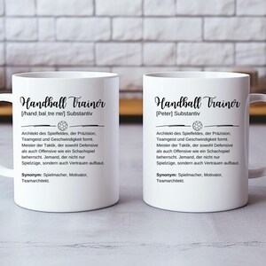 Personalisierte Trenażer piłki ręcznej Tasse, Trener piłki ręcznej Geburtstags Geschenk, Dankeschön Trener piłki ręcznej Geschenk Tasse DE zdjęcie 6