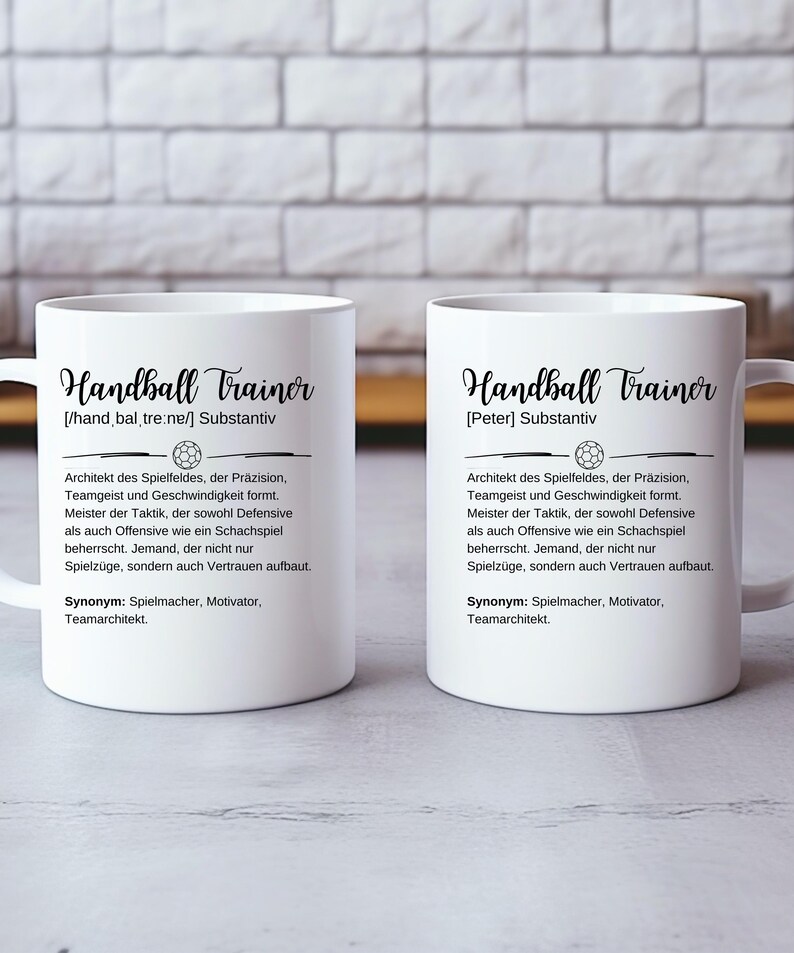 Personalisierte Trenażer piłki ręcznej Tasse, Trener piłki ręcznej Geburtstags Geschenk, Dankeschön Trener piłki ręcznej Geschenk Tasse DE zdjęcie 6