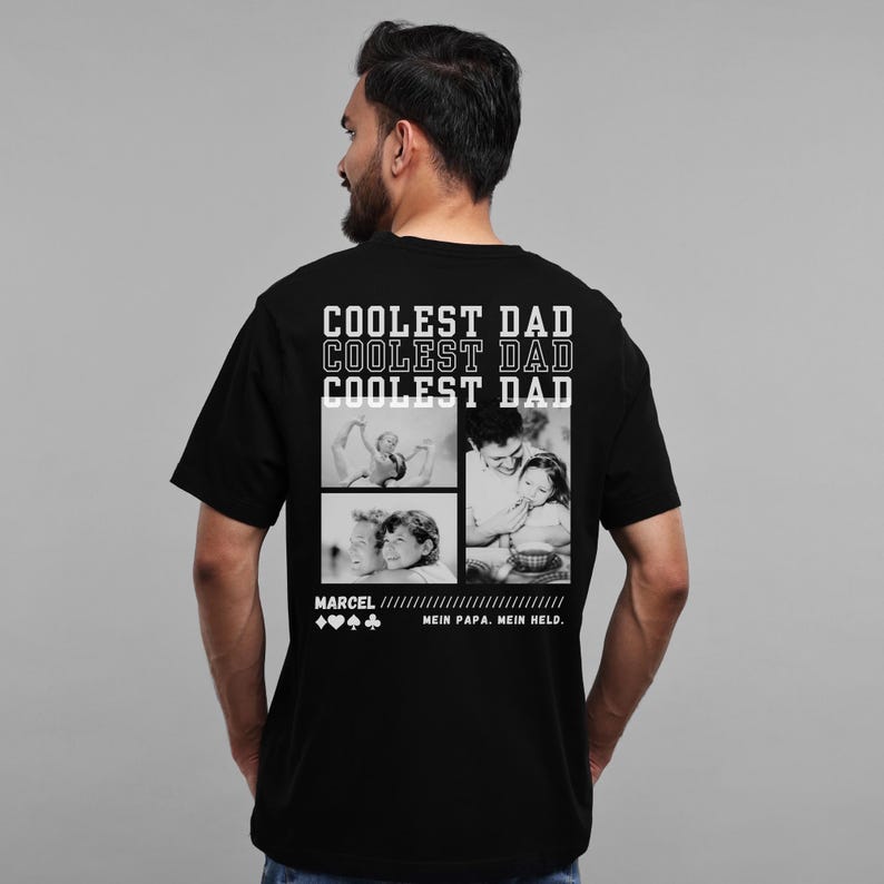Vatertag Geschenk Tshirt Papa Shirt Kind Shirt Partnerlook Kinder Vater Geschenkidee Geburtstag Shirt Fotos Name Bester Papa Sohn Tochter Bild 8