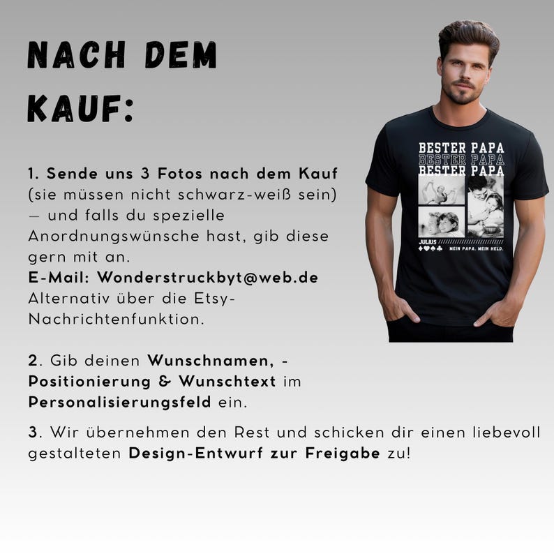 Vatertag Geschenk Tshirt Papa Shirt Kind Shirt Partnerlook Kinder Vater Geschenkidee Geburtstag Shirt Fotos Name Bester Papa Sohn Tochter Bild 3