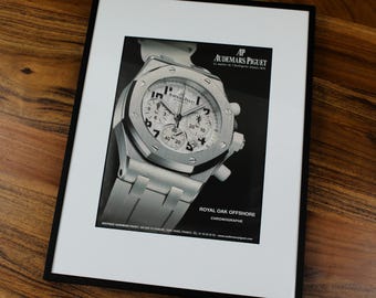 Annuncio pubblicitario autentico con cornice del cronografo Audemars Piguet Royal Oak Offshore del 2003