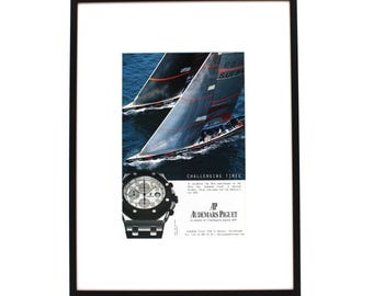 Pubblicità stampata autentica con cornice del 2003, cinturino in gomma dell'edizione "Challenging Times" dell'Audemars Piguet Royal Oak Offshore