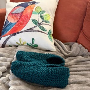 Beginner Knit Slippers Pattern | Easy Chunky Garter Stitch (PDF)