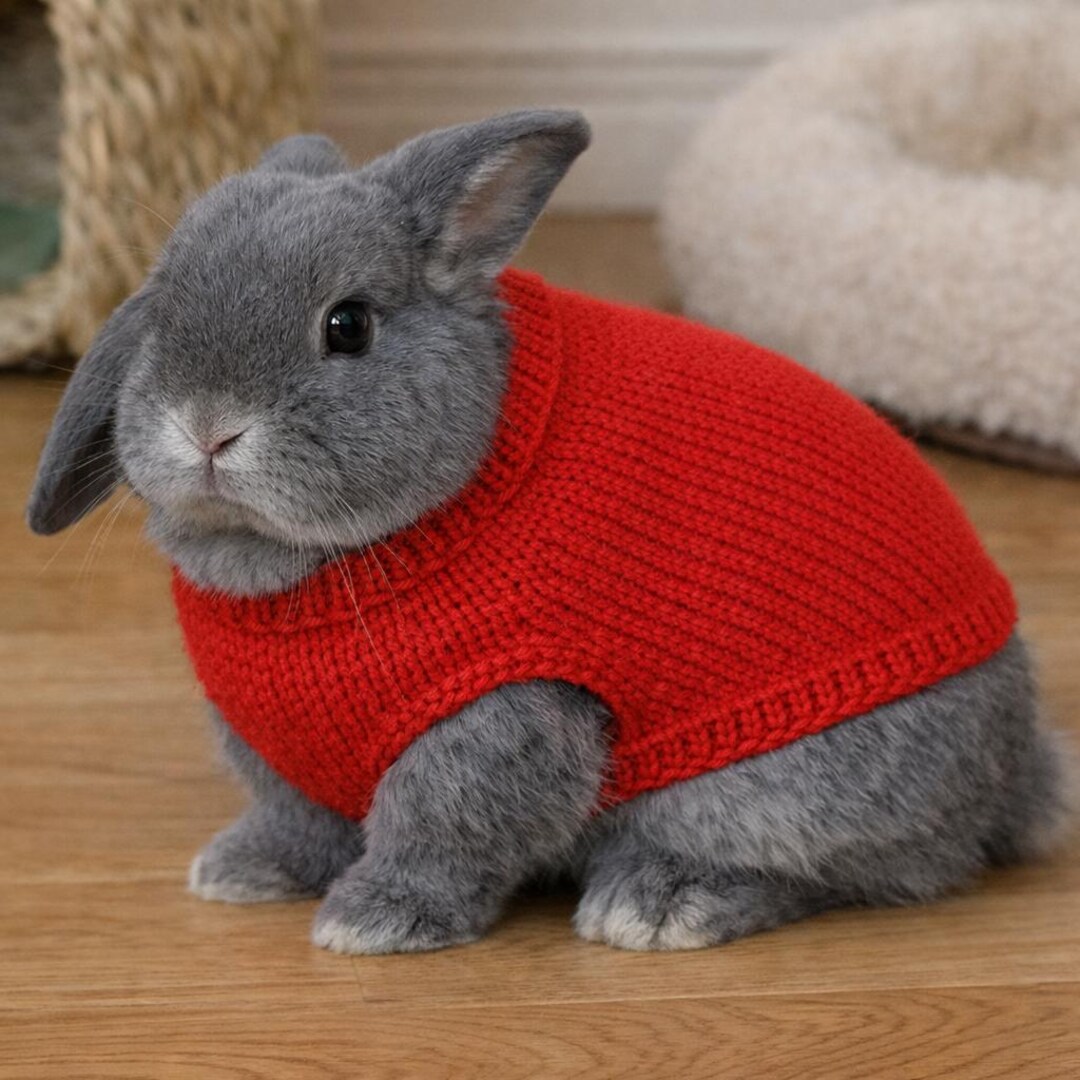 Rabbit Sweater Knitting Pattern | Safe No-sleeve Design (PDF Pattern ...