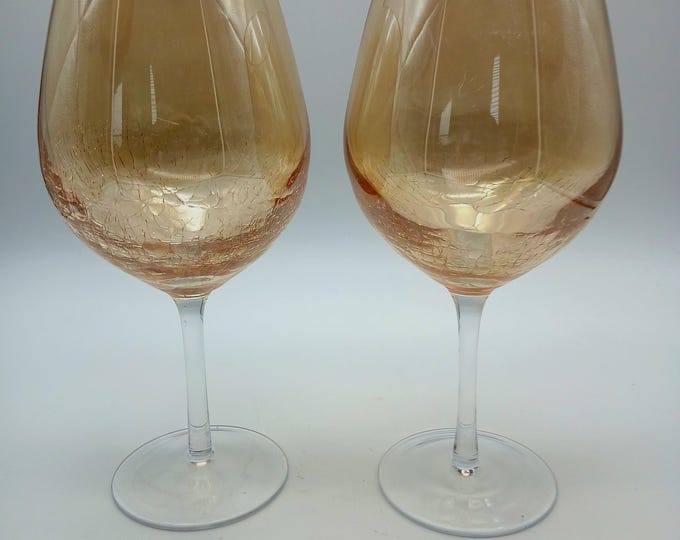 Vintage Crackle Wine Goblets
