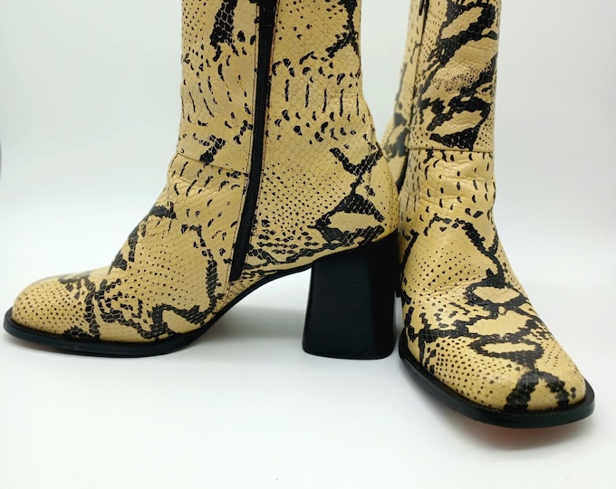 Python Print Leather Boots