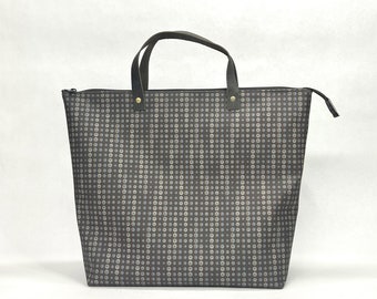 Marquee Coal Large VINYL Zipper Knitting Craft Tote Bag