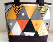 Dreiecke-Print Stoff-Einkaufstasche - SOFORT LIEFERBAR