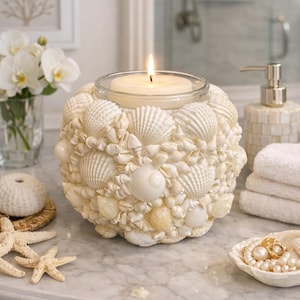 Luxury Seashell Candle Holder – Handmade Coastal Decor