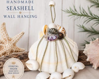 Handmade Seashell Wall Hanging – Coastal Beach Decor