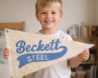 Custom Embroidered Name Pennant,Nursery name sign,Baby name Banner,kids room decor