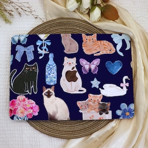 Cute Blue CatMacBook Case,New MacBook 2025 Air 15/13,Apple Laptop Sleeves,Pro 13/14/15/16,2024/2022/2021,M1 M2 M3 M4,Custom Laptop Case
