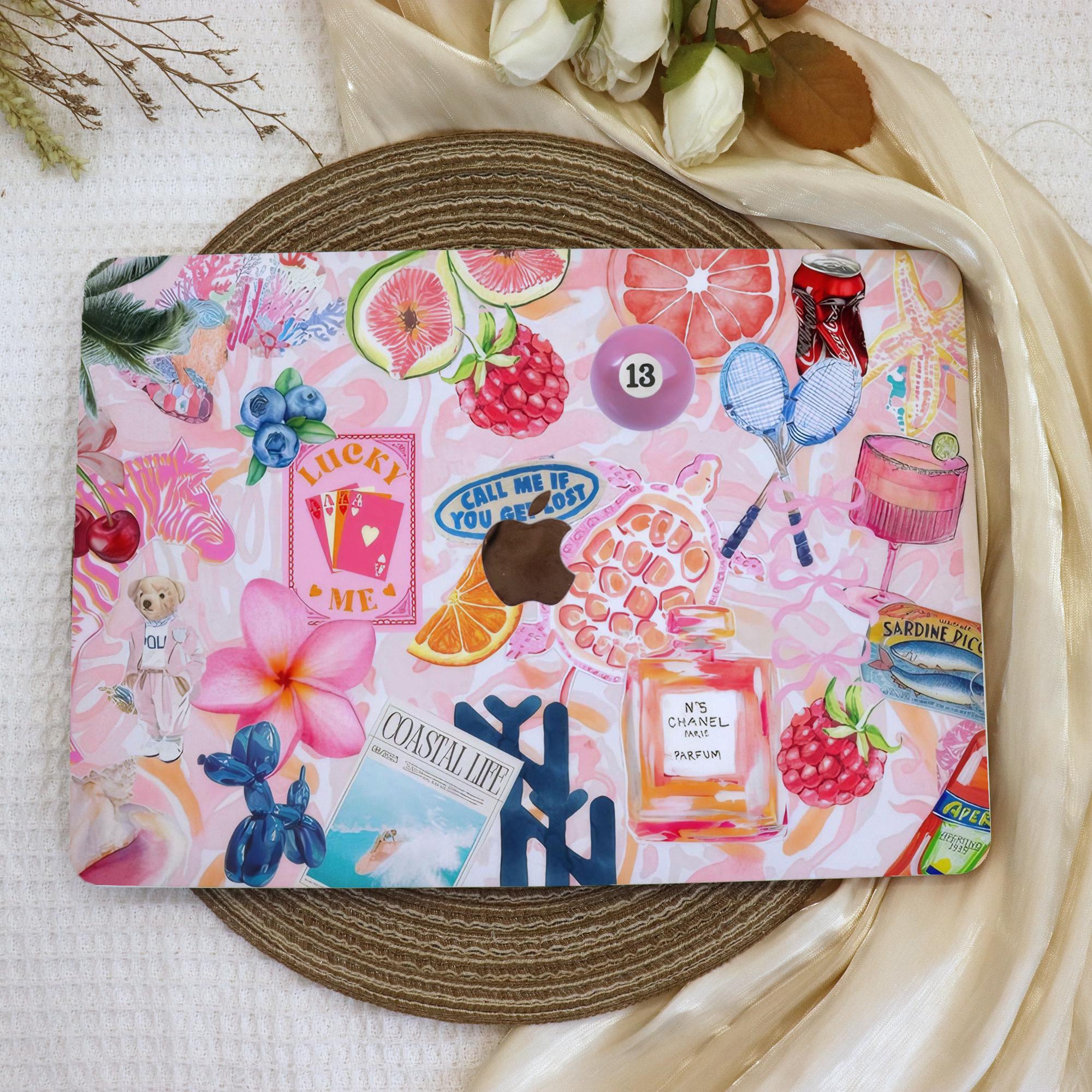 Pink Collage MacBook Case,New MacBook 2025 Air 15/13,Apple Laptop Sleeves,Pro 13/14/15/16,2024/2022/2021,M1 M2 M3 M4,Custom Laptop Case