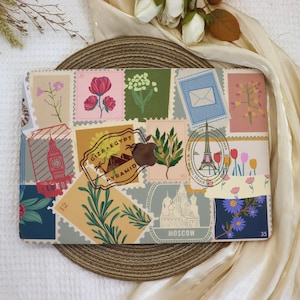 Flower Stamp Collage  MacBook Case,New MacBook 2025 Air 15/13,Apple Laptop Sleeve,Pro 13/14/15/16,2024/2022/2021,M1 M2 M3 M4,Custom Case