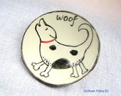 Barking Dog Plate for Table Serving or Jewelry Holder Spoon Rest