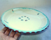 Turquoise Red Pie Plate and Quiche Dish