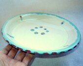 Turquoise Red Pie Plate and Quiche Dish