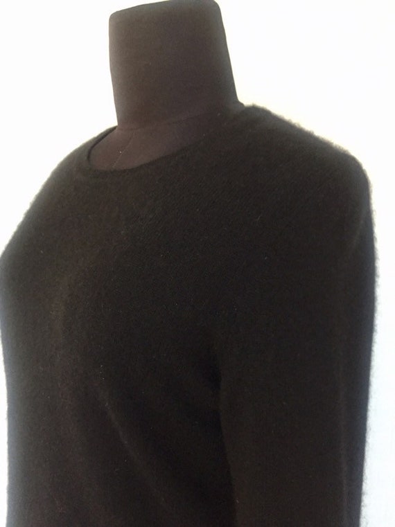 Vintage Modern Luxury Black Cashmere Crewneck Sweater S - Etsy