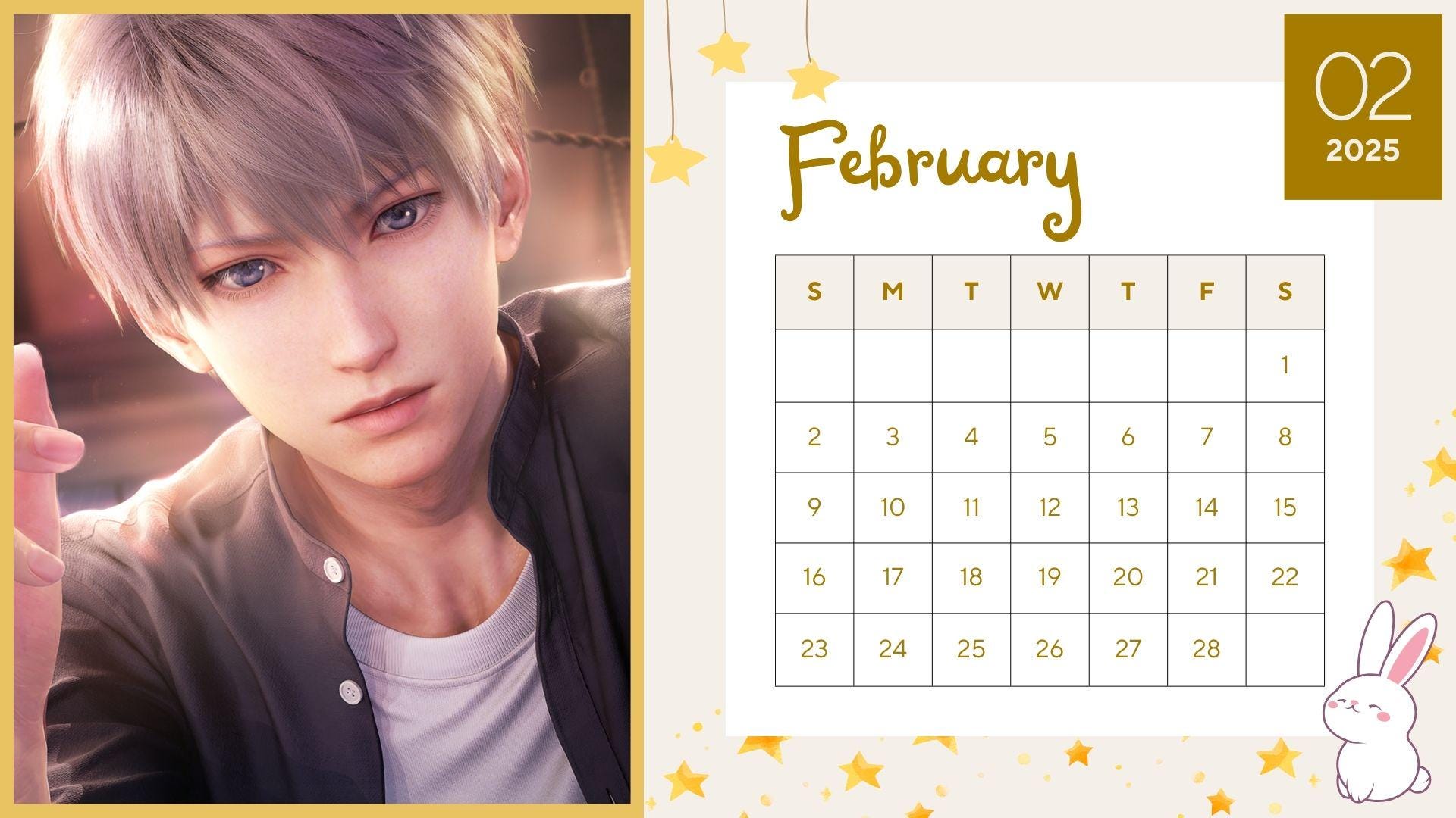 Love and Deepspace, Xavier, 2025 Calendar, Printable Calendar, Stars ...