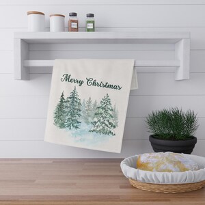 Green Christmas tree tea Towels,christmas kitchen decor, holiday hostess gift,Christmas dish towel,gift for mom,gift for sister