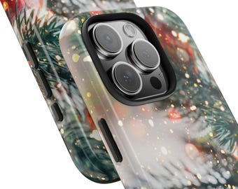 Custodia rigida per telefono invernale evergreen, custodia per telefono natalizia, regalo di Natale, regalo per colleghi, 33 varianti per iPhone e Samsung Galaxy