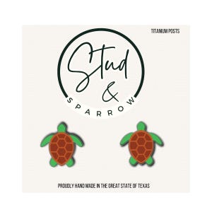 Sea Turtle Earring | Cute Animal Studs | Ocean Inspired Jewelry | Beach Vibes | Stocking Stuffer | Nature Lover Gift