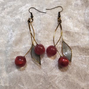 Cherry Resin Dangle Earrings