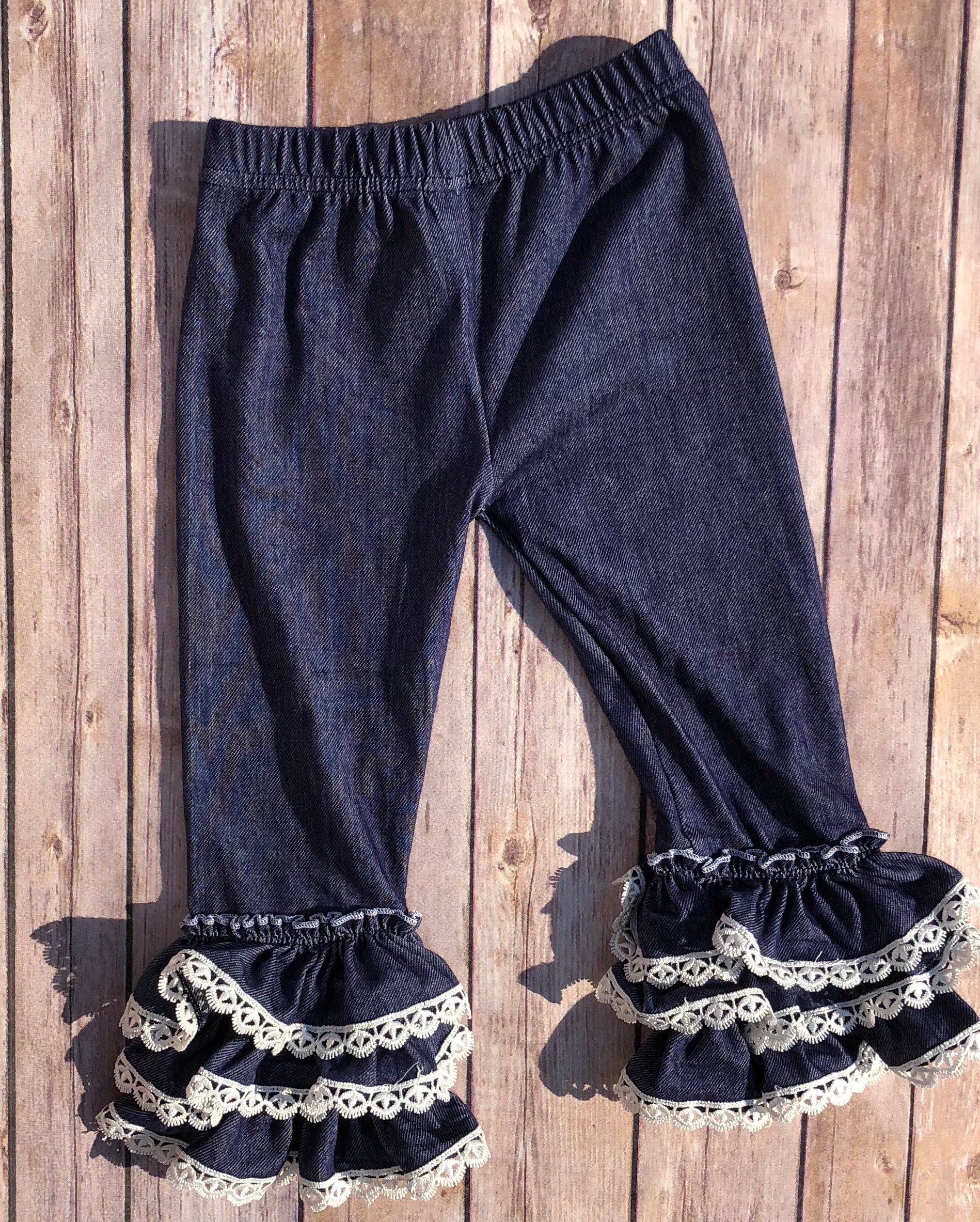 Women's Denim Ruffle Pants Jumpsuit - StyleStone – Trendia