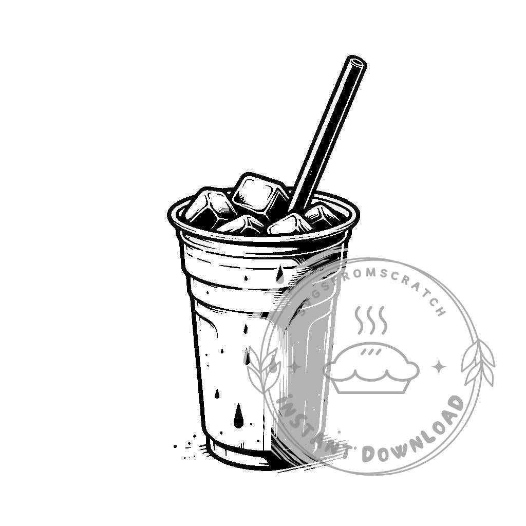 Iced Coffee With Straw SVG bundle