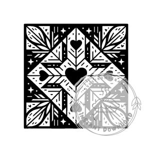 Lot de blocs de courtepointe avec coeurs SVG