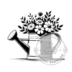 Lot Arrosoir avec fleurs SVG
