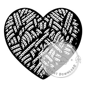 Gestricktes Herz Muster SVG Bundle