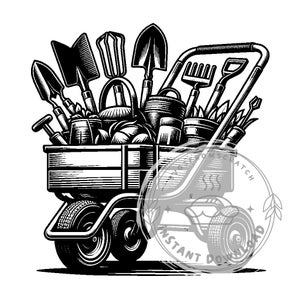 Gartenwagen und Werkzeuge SVG Bundle