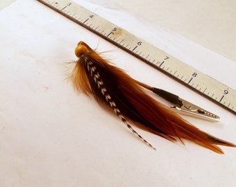 Grizzly Feather hair clip natural feather hair clip