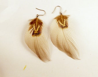 mallard dangler feather earrings Real Feathers