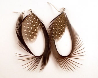 Spiked elegance Feather Earrings