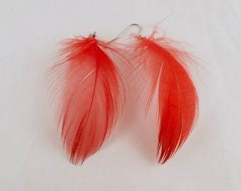 Feather Earrings red mallard