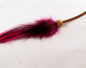 hot pink feather hair clip