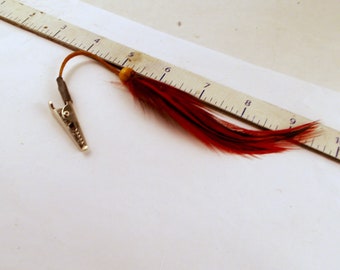 Red Badger Feather hair clip