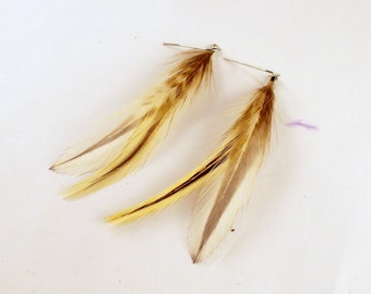 Natural Feather Earrings badger real feathers