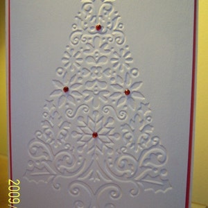 Biglietto albero in rilievo - Natale - Saluti di stagione - Biglietto d'auguri - Vuoto All'interno