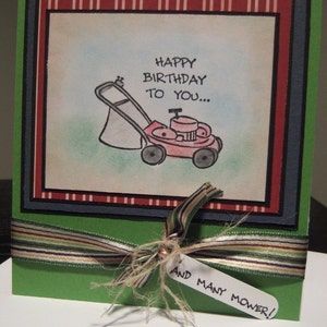 Carte d’anniversaire masculine - Mower Pun - Père - Fils - Grand-père - Mari