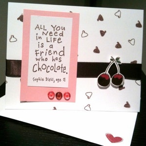 Amico con biglietto di cioccolato - Biglietto di auguri - Across the Miles - Friend Support - Chocolate Therapy Greeting Card