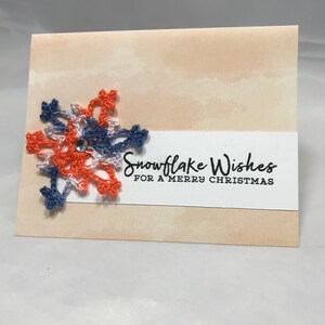 Snowflake Wishes - Handgemaakt - Wenskaart - 4,25 x 5,5 inch - Blanco binnenkant - Uw kleurkeuze